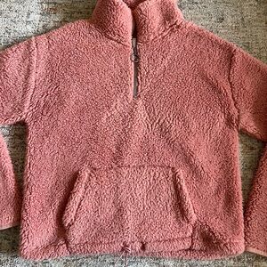 Cozy Pink Sherpa Pullover